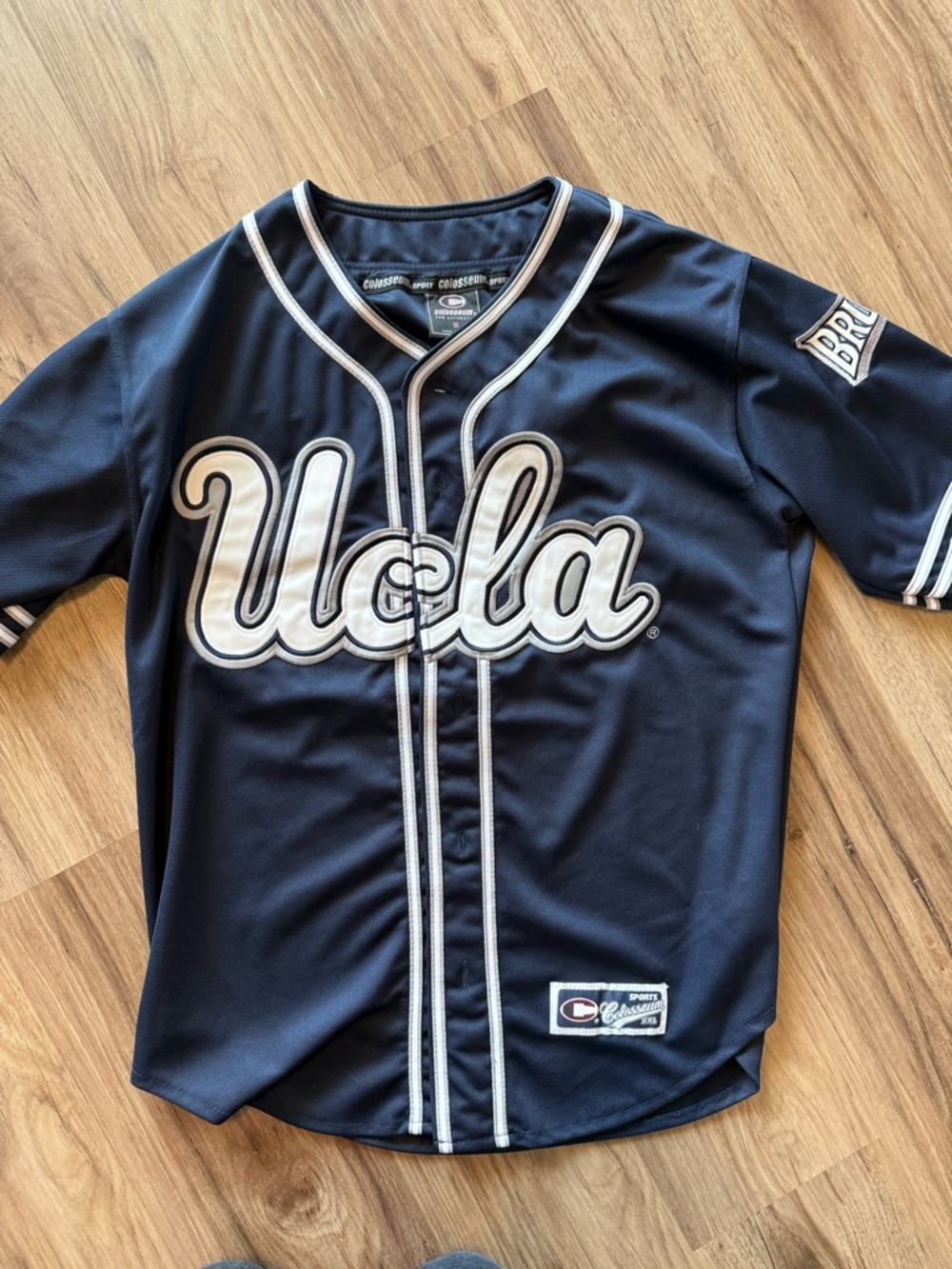 Colosseum UCLA Navy and White Baseball Jersey Button Up
